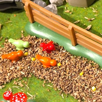 Die Vögel picken die Spur auf